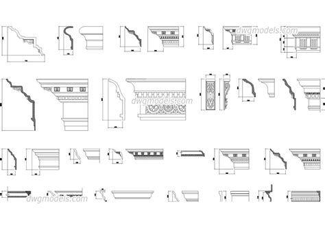 cornice versace|Cornices and moldings DWG, free CAD Blocks download .